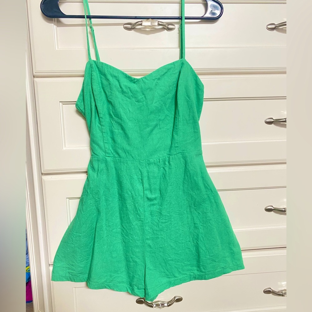 kelly green romper